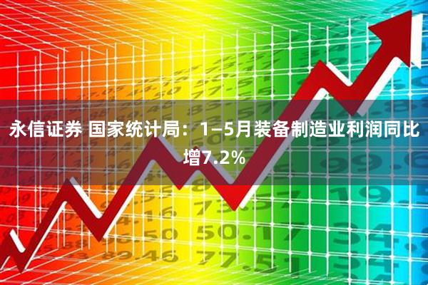 永信证券 国家统计局：1—5月装备制造业利润同比增7.2%